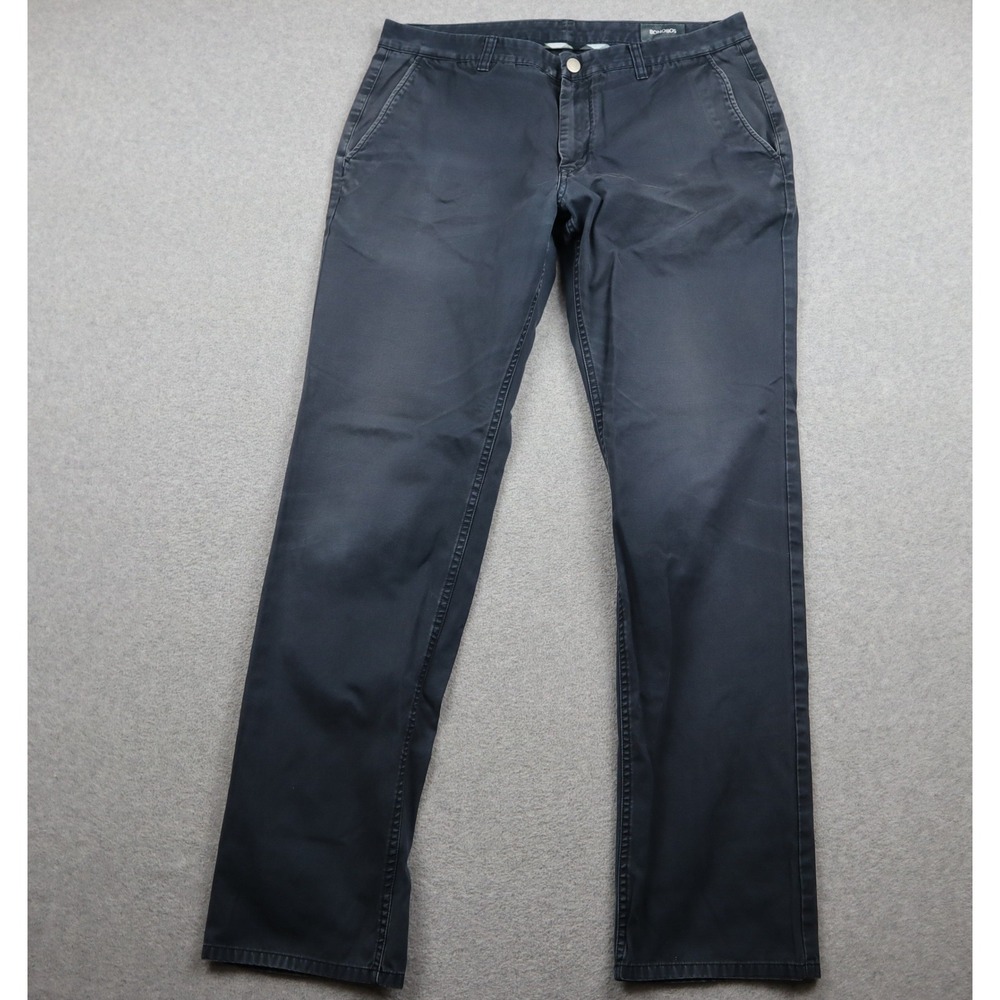 Bonobos Pants Mens 36x34 Slim Straight Chinos Dark Navy Blue Cotton Solid